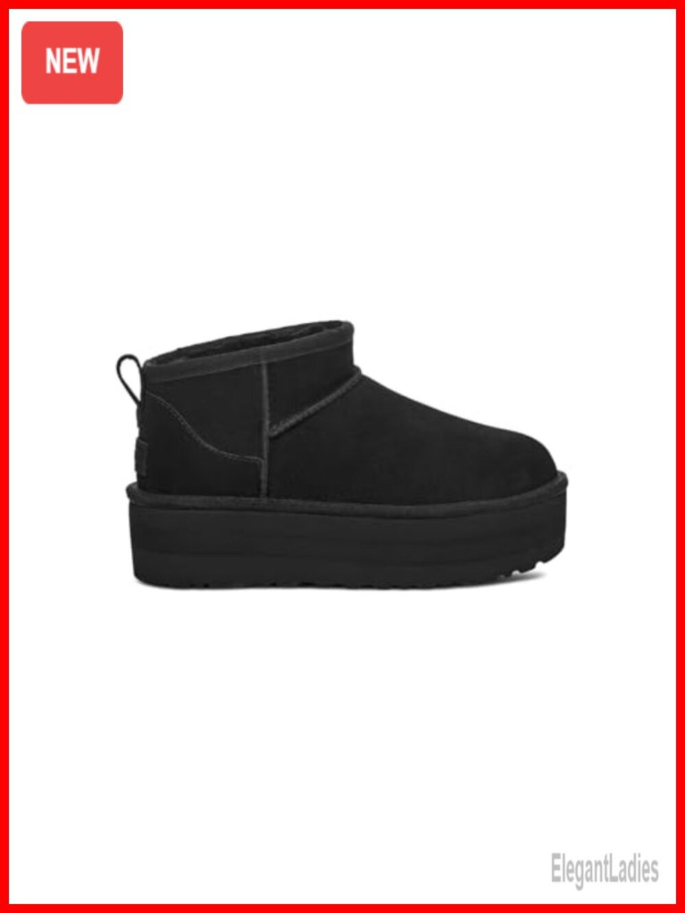 UGG Ultra Mini Platform Ankle Boot Suede Wool Lined 2 Inch Platform